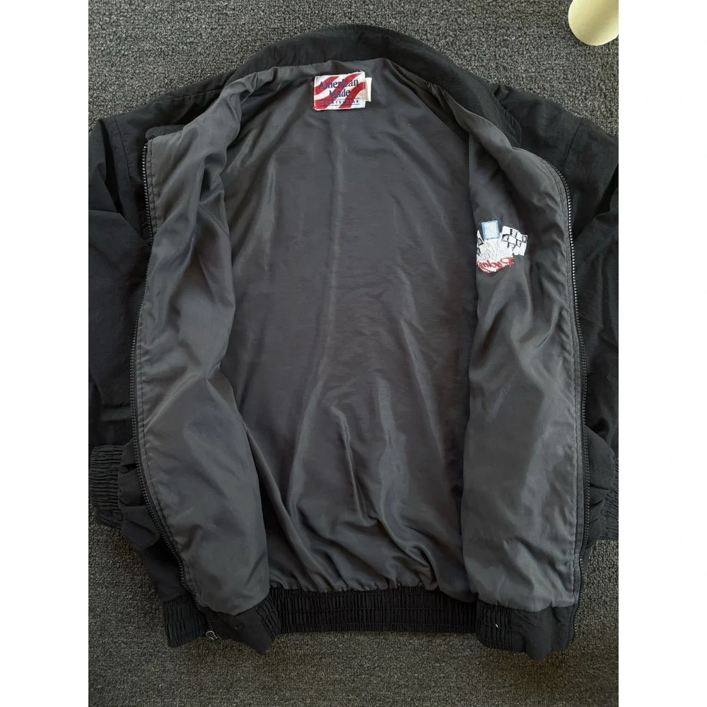 Vintage GM‎ Goodwrench Racing Windbreaker Jacket Black NASCAR 90s USA Made